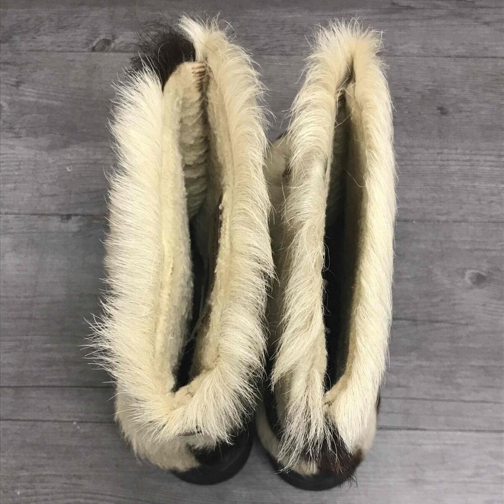 Datcha Women's 6 Pichette Jean-Claude Killy sheep Fur Boots vintage 1970's - Picture 3 of 8